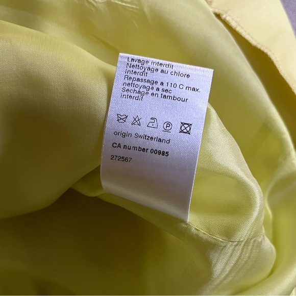 Akris Punto Pleated Yellow Lime Dress in Size 8 - Picture 7 of 7